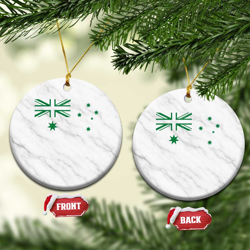 Green Australian Flag Ceramic Ornament Australia Patriotic Country Pride Monochrome Minimalist Graphic TS10 1pc White Marble Print Your Wear