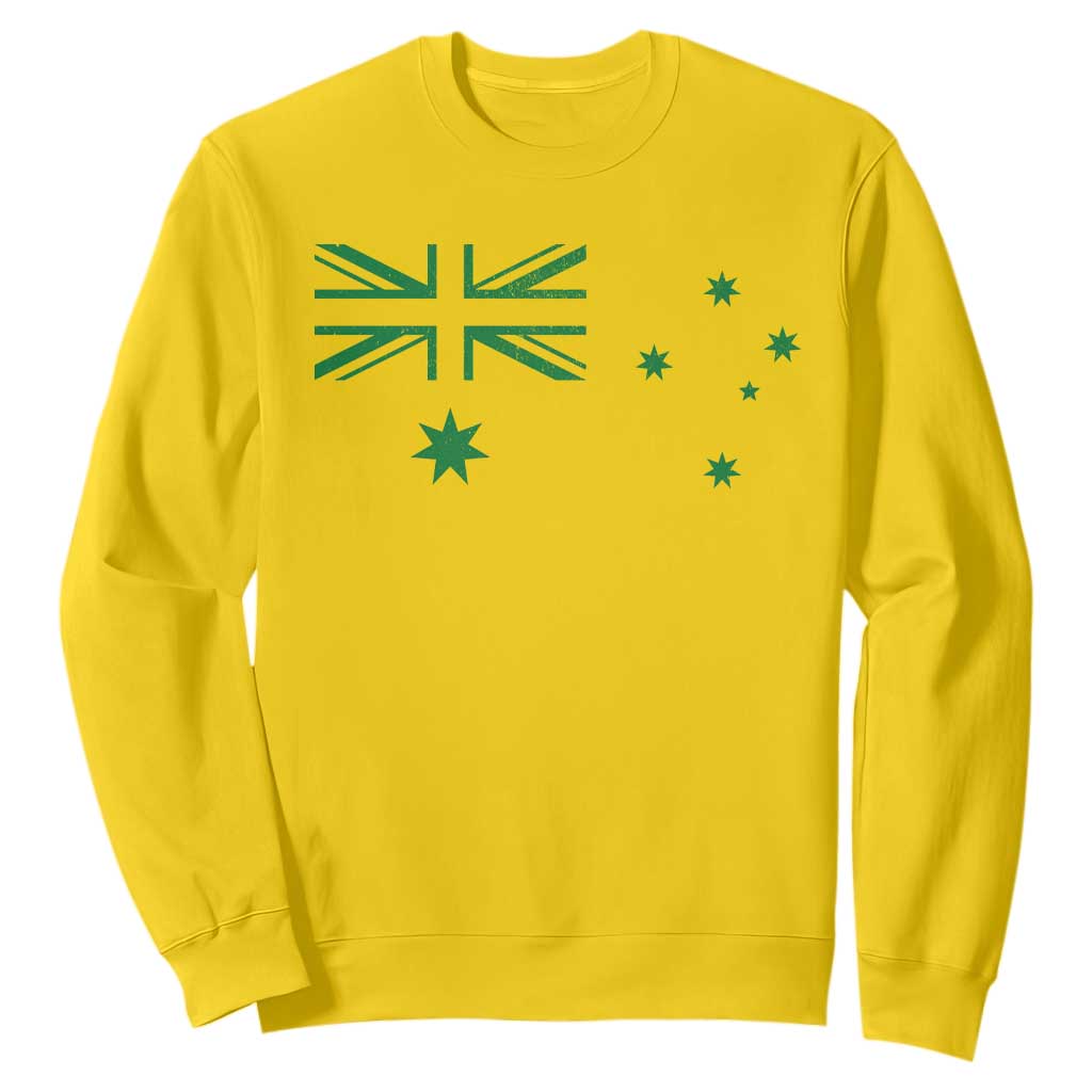 Green Australian Flag Sweatshirt Australia Patriotic Country Pride Monochrome Minimalist Graphic TS10 Daisy Print Your Wear
