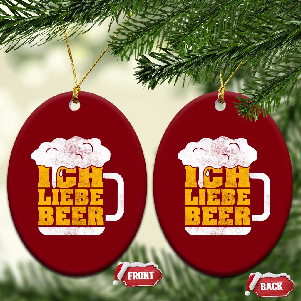 Oktoberfest Drinking Ceramic Ornament Ich Liebe Bier Octoberfest German TS10 Print Your Wear