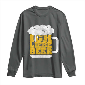 Oktoberfest Drinking Long Sleeve Shirt Ich Liebe Bier Octoberfest German TS10 Dark Heather Print Your Wear