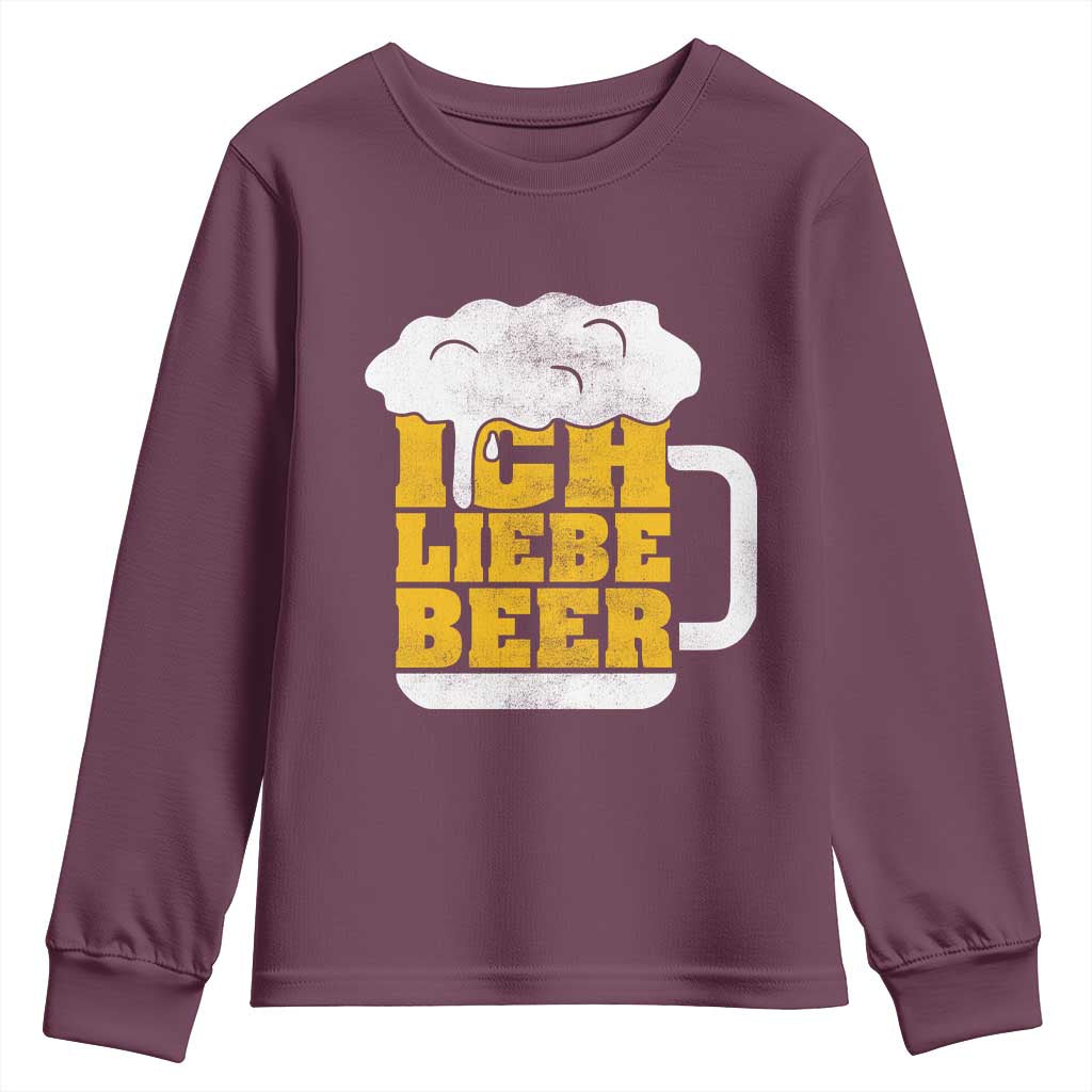 Oktoberfest Drinking Youth Sweatshirt Ich Liebe Bier Octoberfest German TS10 Maroon Print Your Wear