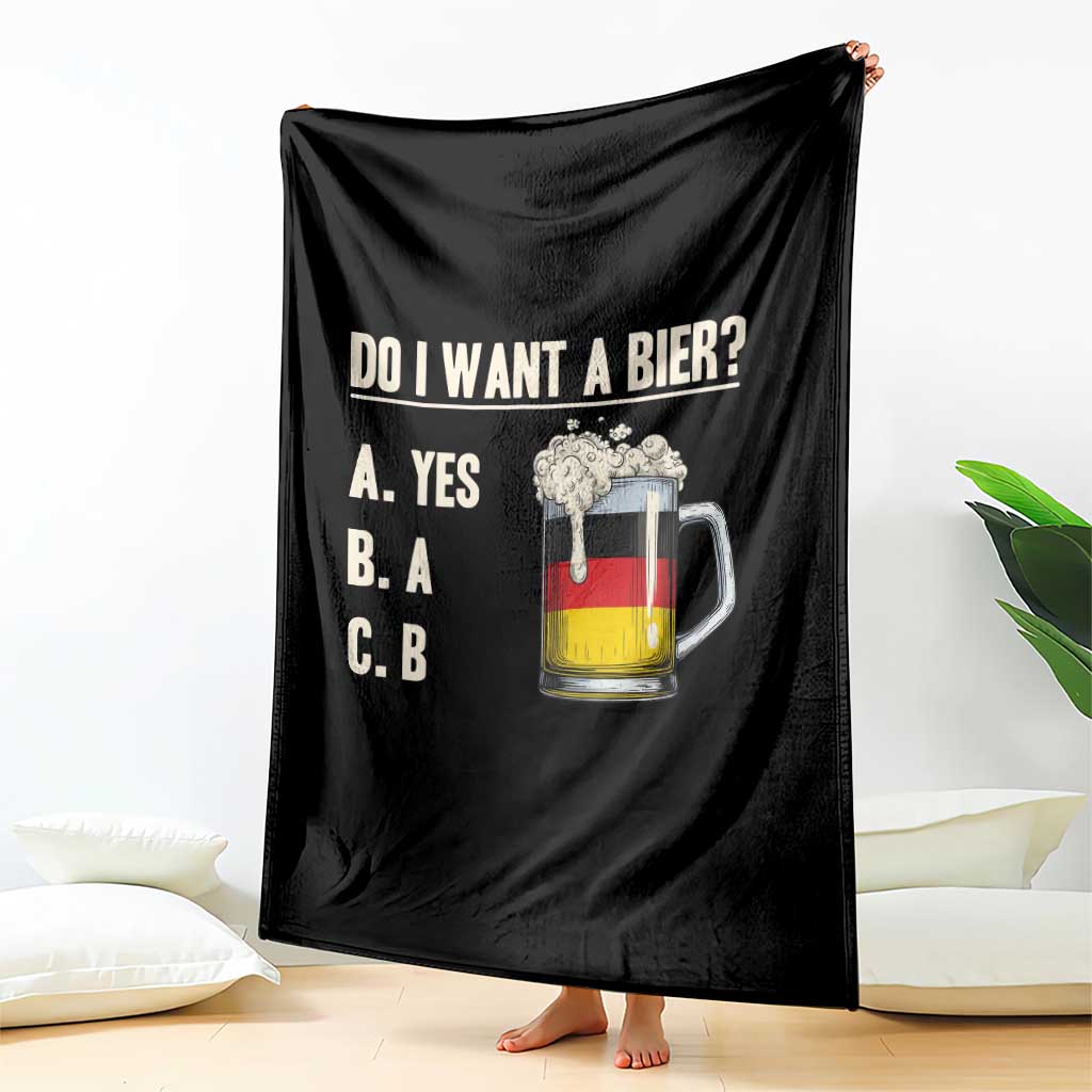 Funny Oktoberfest Throw Blanket Do I Want A Bier Sarcastic Drinking German Flag TS10 Print Your Wear