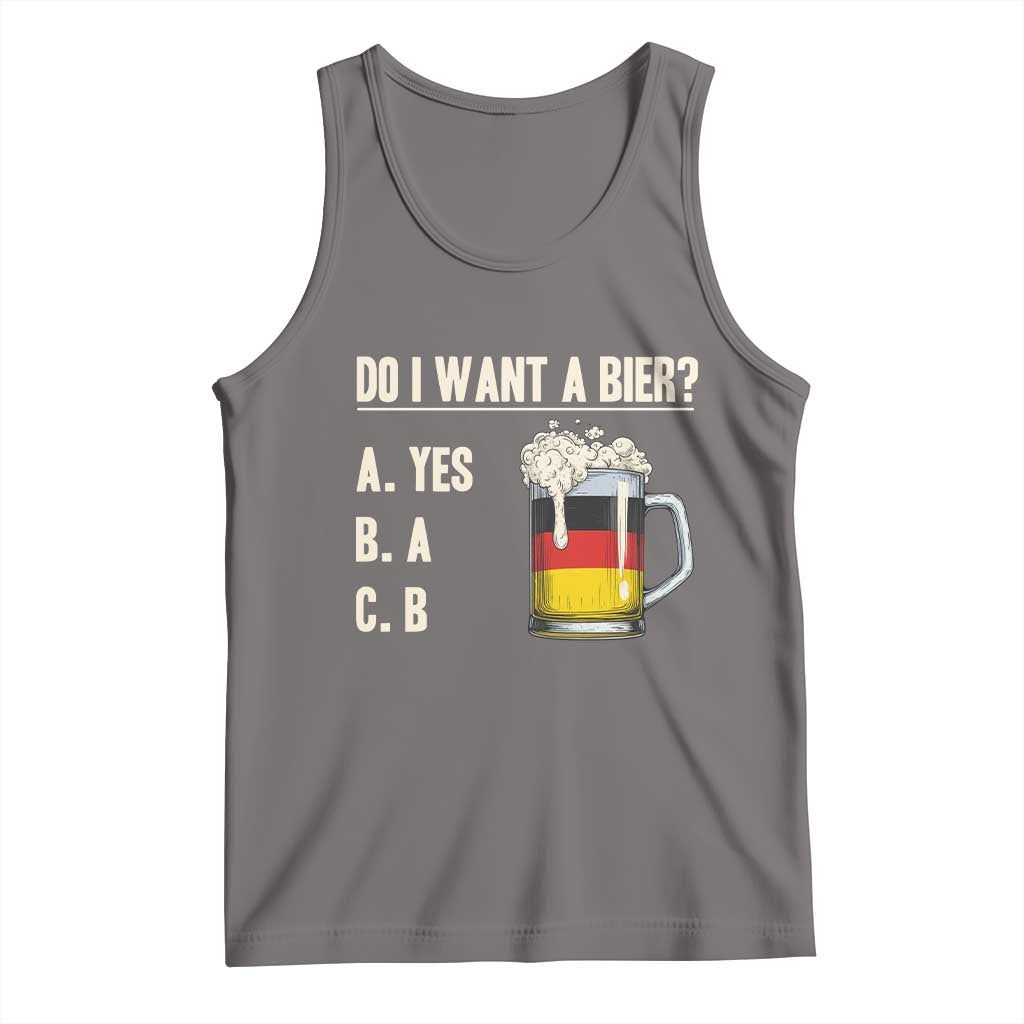 Funny Oktoberfest Tank Top Do I Want A Bier Sarcastic Drinking German Flag TS10 Deep Heather Print Your Wear