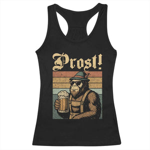 Oktoberfest Bigfoot Racerback Tank Top Vintage German Sasquatch Drinking Prost Lederhose TS10 Black Print Your Wear