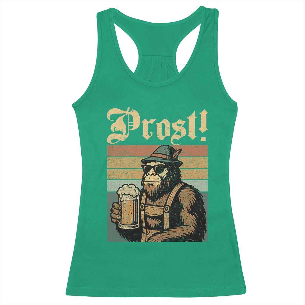Oktoberfest Bigfoot Racerback Tank Top Vintage German Sasquatch Drinking Prost Lederhose TS10 Irish Green Print Your Wear