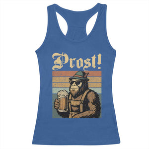 Oktoberfest Bigfoot Racerback Tank Top Vintage German Sasquatch Drinking Prost Lederhose TS10 Royal Blue Print Your Wear