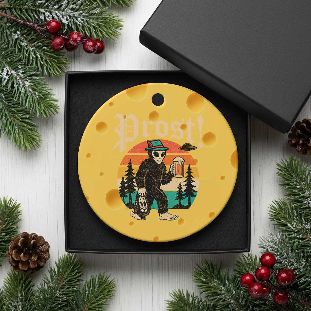 Oktoberfest Bigfoot Alien Beer Ceramic Ornament Retro German Sasquatch Beer TS10 1pc Yellow Cheese Print Your Wear
