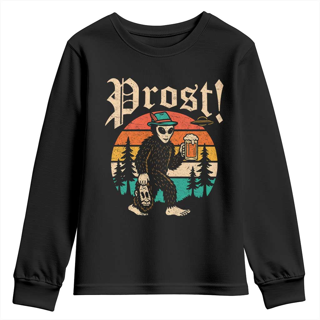 Oktoberfest Bigfoot Alien Beer Youth Sweatshirt Retro German Sasquatch Beer TS10 Black Print Your Wear