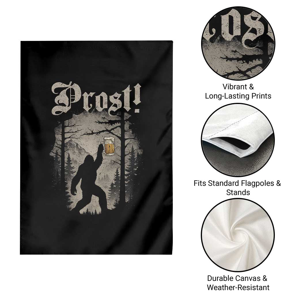 Oktoberfest Bigfoot Garden Flag Vintage Forest Sasquatch Drinking Prost TS10 Print Your Wear