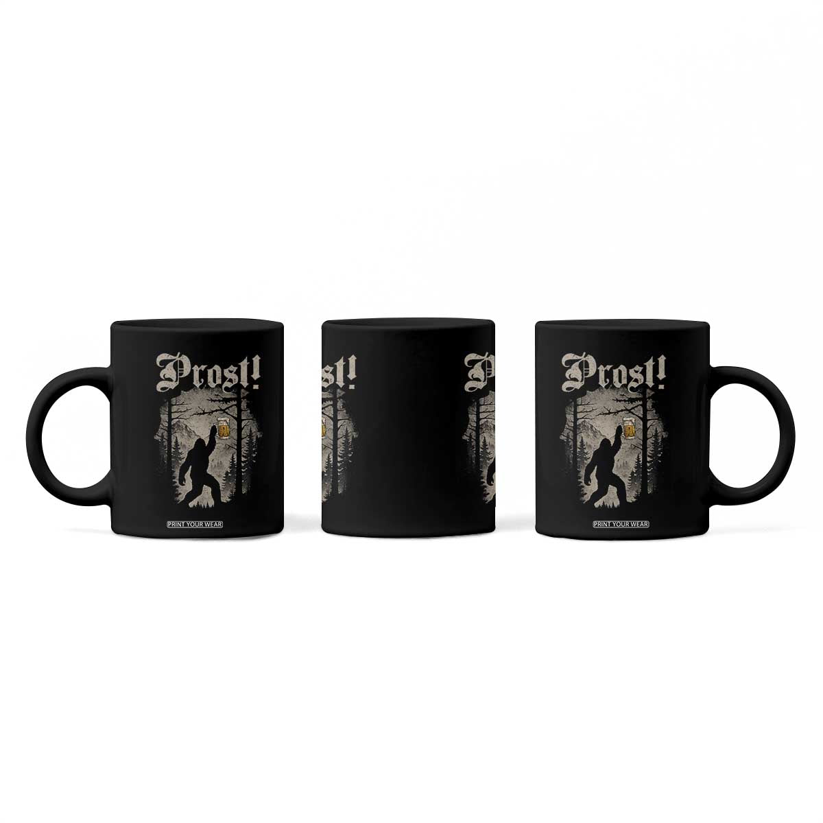 Oktoberfest Bigfoot Coffee Mug Vintage Forest Sasquatch Drinking Prost TS10 Print Your Wear
