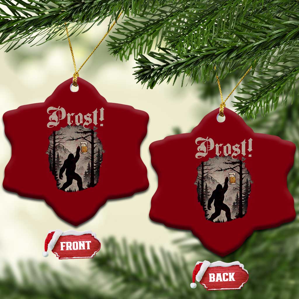 Oktoberfest Bigfoot Ceramic Ornament Vintage Forest Sasquatch Drinking Prost TS10 Print Your Wear