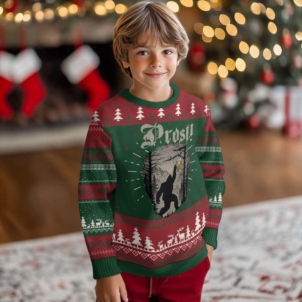 Oktoberfest Bigfoot Knit Sweatshirt Vintage Forest Sasquatch Drinking Prost TS10 Christmas Print Your Wear