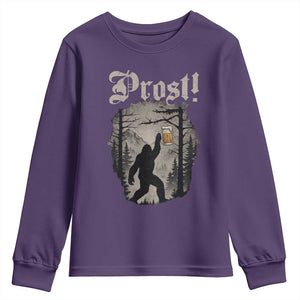 Oktoberfest Bigfoot Youth Sweatshirt Vintage Forest Sasquatch Drinking Prost TS10 Purple Print Your Wear