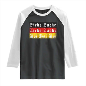 Zicke Zacke Hoi Oktoberfest Raglan Shirt Vintage German Flag TS10 Black White Print Your Wear