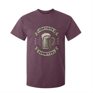 Funny Oktoberfest T Shirt For Kid I Dont Give A Schnitzel German Beer Wurst TS10 Maroon Print Your Wear