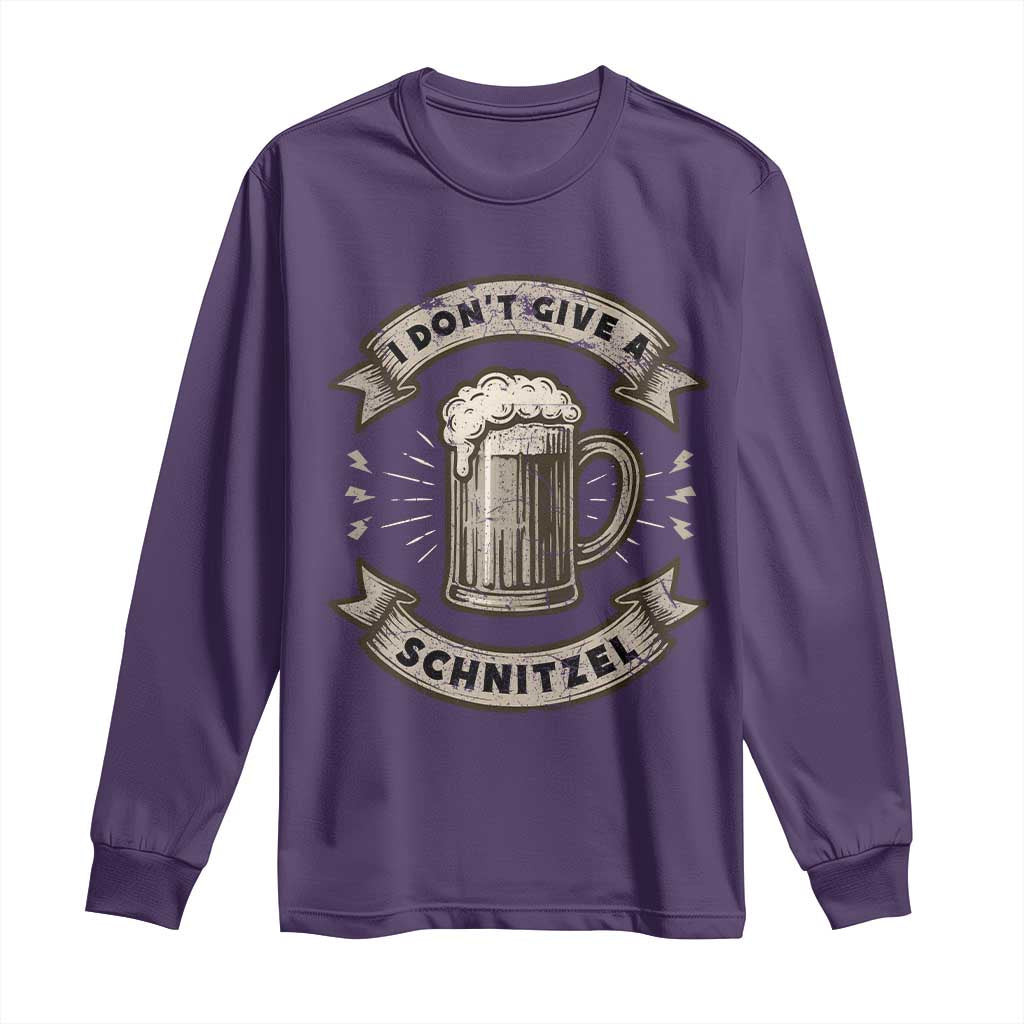Funny Oktoberfest Long Sleeve Shirt I Dont Give A Schnitzel German Beer Wurst TS10 Purple Print Your Wear