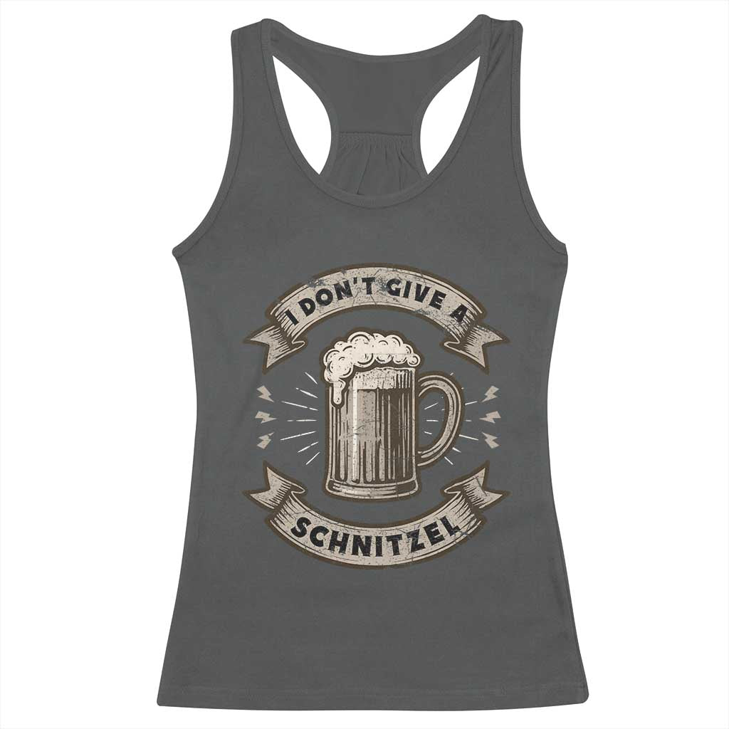 Funny Oktoberfest Racerback Tank Top I Dont Give A Schnitzel German Beer Wurst TS10 Dark Heather Print Your Wear