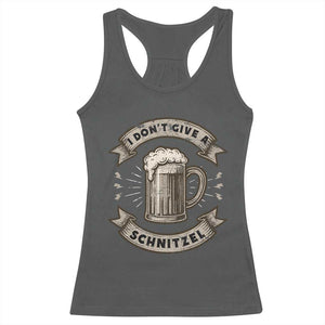 Funny Oktoberfest Racerback Tank Top I Dont Give A Schnitzel German Beer Wurst TS10 Dark Heather Print Your Wear