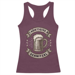 Funny Oktoberfest Racerback Tank Top I Dont Give A Schnitzel German Beer Wurst TS10 Maroon Print Your Wear