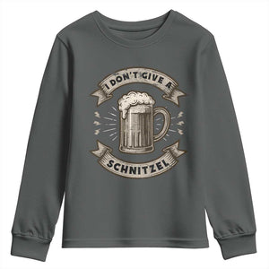 Funny Oktoberfest Youth Sweatshirt I Dont Give A Schnitzel German Beer Wurst TS10 Dark Heather Print Your Wear