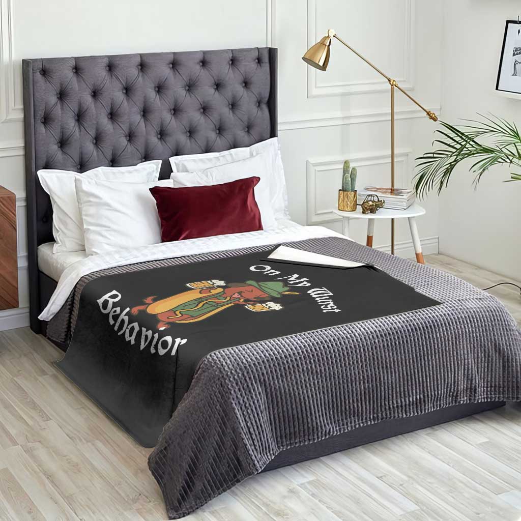 Oktoberfest On My Wurst Behavior Throw Blanket Funny German TS10 Print Your Wear