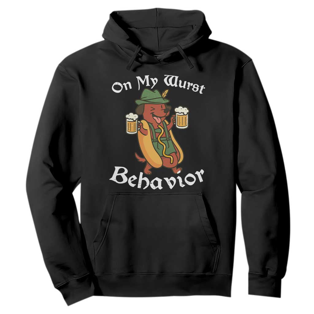 Oktoberfest On My Wurst Behavior Hoodie Funny German TS10 Black Print Your Wear