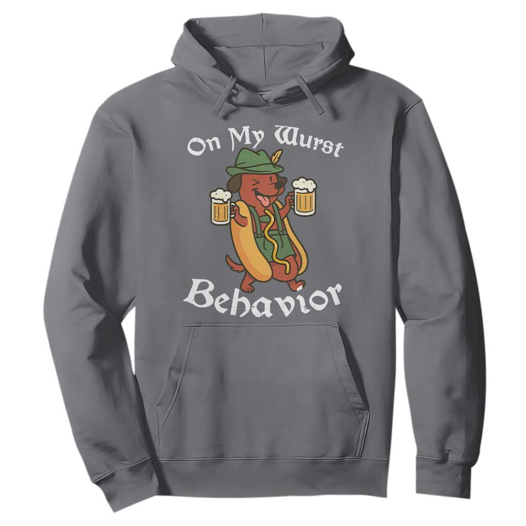 Oktoberfest On My Wurst Behavior Hoodie Funny German TS10 Charcoal Print Your Wear