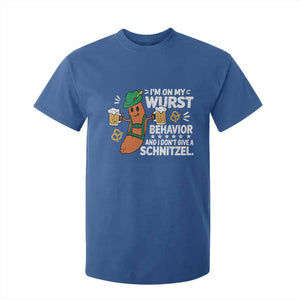 Funny Oktoberfest T Shirt For Kid On My Wurst Behavior Sarcastic German TS10 Royal Blue Print Your Wear