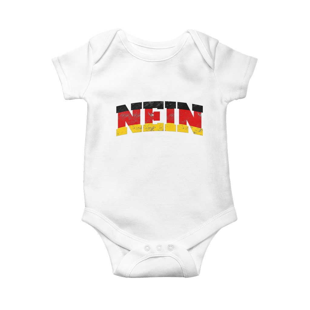 Nein Germany Baby Onesie No Saying Funny German Flag Oktoberfest TS10 White Print Your Wear