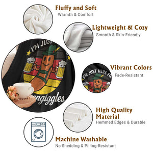 Funny Oktoberfest Throw Blanket Just Here for Schitzengiggles German Flag TS10 Print Your Wear