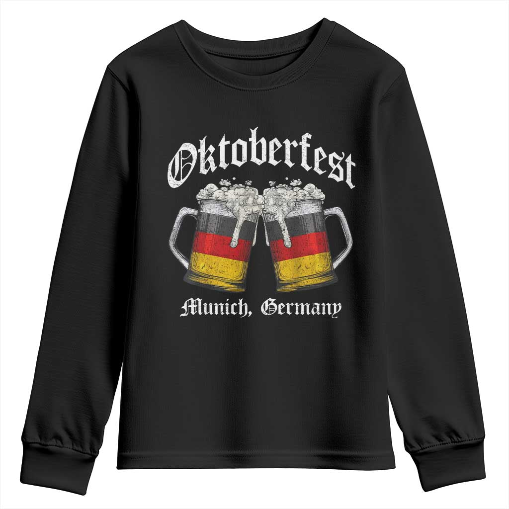 Vintage Oktoberfest Munich Youth Sweatshirt Prost Beer Germany Flag Drinking TS10 Black Print Your Wear