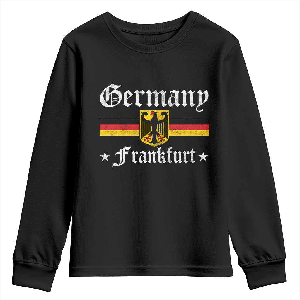 Germany Frankfurt Youth Sweatshirt Retro Vintage German Flag Tourist Souvenir Gift TS10 Black Print Your Wear