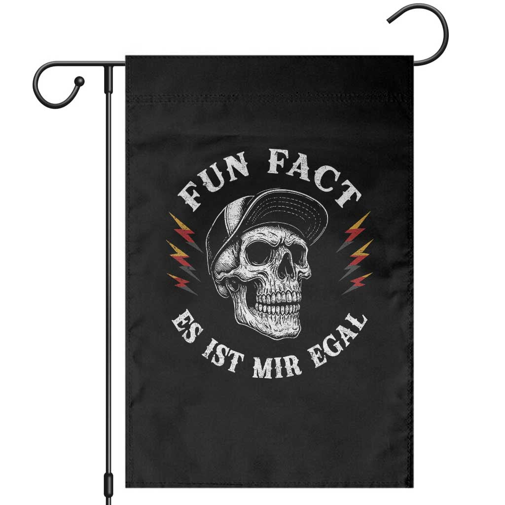 Fun Fact Es Ist Mir Egal Funny German Saying Sarcastic Skull Graphic Garden Flag
