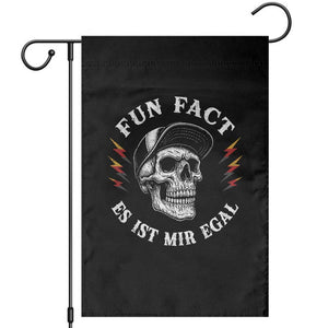 Fun Fact Es Ist Mir Egal Funny German Saying Sarcastic Skull Graphic Garden Flag