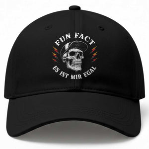 Fun Fact Es Ist Mir Egal Funny German Saying Sarcastic Skull Graphic Baseball Cap
