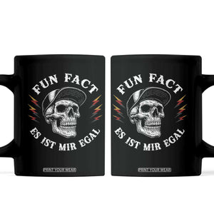 Fun Fact Es Ist Mir Egal Funny German Saying Sarcastic Skull Graphic Coffee Mug