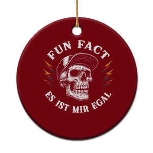 Fun Fact Es Ist Mir Egal Funny German Saying Sarcastic Skull Graphic Ceramic Ornament