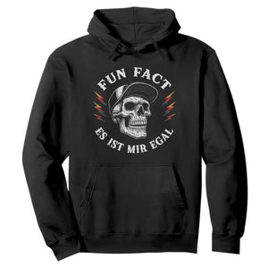 Fun Fact Es Ist Mir Egal Funny German Saying Sarcastic Skull Graphic Hoodie