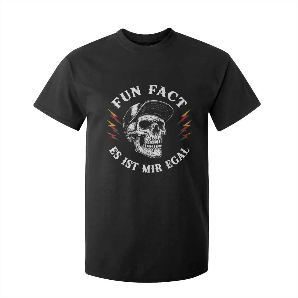 Fun Fact Es Ist Mir Egal Funny German Saying Sarcastic Skull Graphic T Shirt For Kid