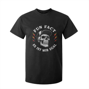 Fun Fact Es Ist Mir Egal Funny German Saying Sarcastic Skull Graphic T Shirt For Kid