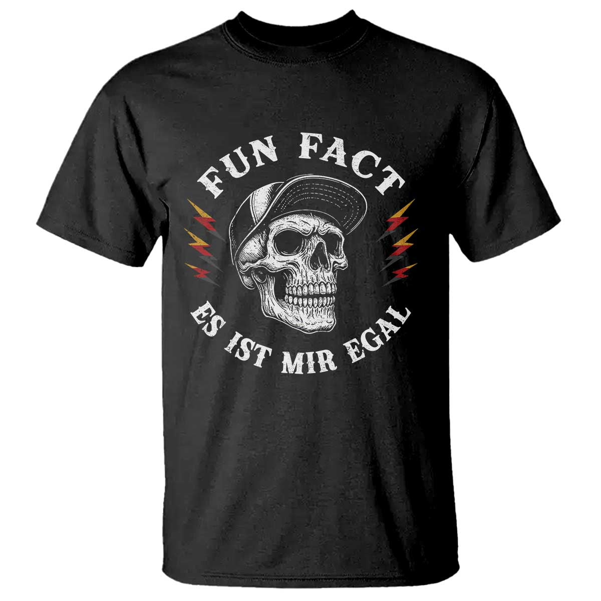 Fun Fact Es Ist Mir Egal Funny German Saying Sarcastic Skull Graphic T Shirt