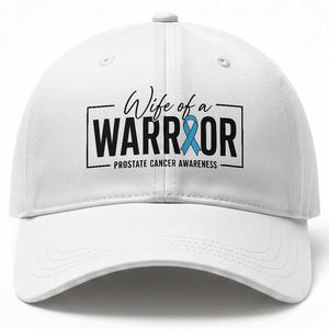 Wife Of A Warrior Prostate Cancer Awareness Baseball Cap Blue Ribbon Graphic TS10 Print Your Wear