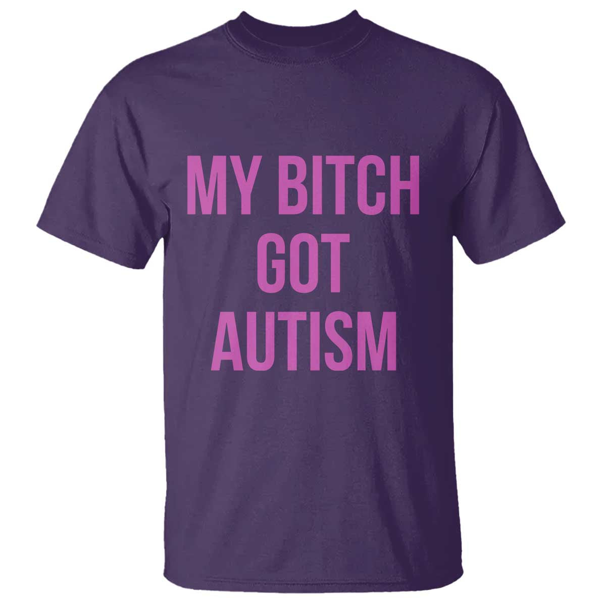 My Bitch Got Autism T Shirt Funny Saying Meme TS10 Purple Print Your Wear