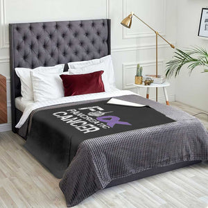 Fck Pancreatic Cancer Throw Blanket Purple Ribbon Skeleton Hand Graphic TS10 Print Your Wear