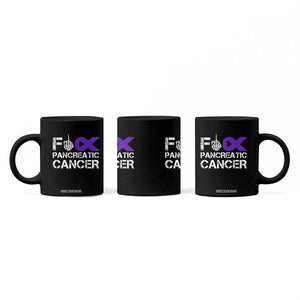 Fck Pancreatic Cancer Coffee Mug Purple Ribbon Skeleton Hand Graphic TS10 Print Your Wear