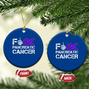 Fck Pancreatic Cancer Ceramic Ornament Purple Ribbon Skeleton Hand Graphic TS10 1pc Blue Print Your Wear