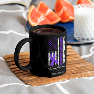Support Squad Overdose Awareness Coffee Mug Purple Ribbon American Flag Graphic TS10 Print Your Wear
