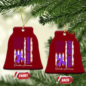 Support Squad Overdose Awareness Ceramic Ornament Purple Ribbon American Flag Graphic TS10 Print Your Wear