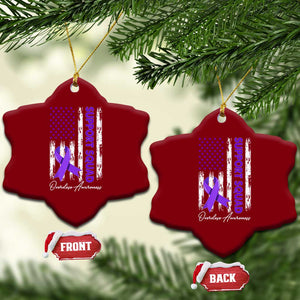 Support Squad Overdose Awareness Ceramic Ornament Purple Ribbon American Flag Graphic TS10 Print Your Wear