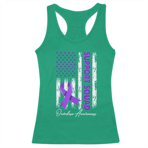 Support Squad Overdose Awareness Racerback Tank Top Purple Ribbon American Flag Graphic TS10 Irish Green Print Your Wear